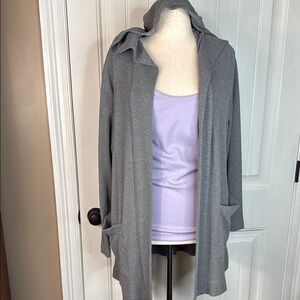 Splendid Hooded cardigan with purple tank Sz XXL